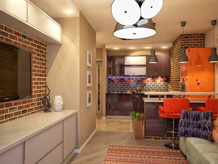 Дизайн яркой квартиры студии для молодого человека Дизайн яркой квартиры студии для молодого человека