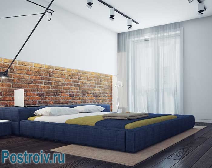 Светлая спальня в стиле минимализм и лофт в современной квартире Светлая спальня в стиле минимализм и лофт в современной квартире