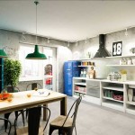 Отделка стен на кухне под бетон. Стиль лофт. Фото