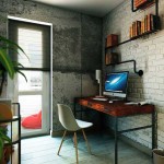Кабинет для работы в стиле лофт. Фото