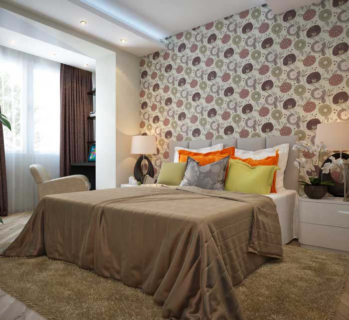 Комбинирование обоев в маленькой спальне. Дизайн интерьера Комбинирование обоев в маленькой спальне. Дизайн интерьера