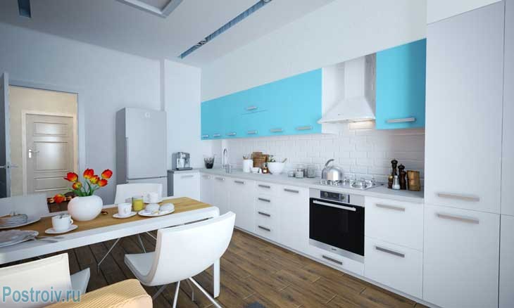 Кухня в морском стиле. Фото