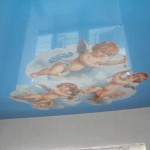 Фотопечать на натяжном потолке дизайн детской спальни