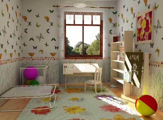 Бумажные обои для детской комнаты