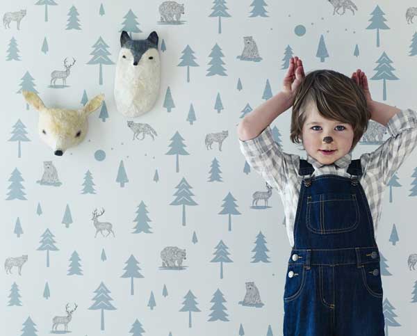 Обои для детской с синим рисунком