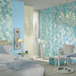 Светлые бирюзовые обои для интерьера спальни. После ремонта