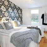 Обои в дизайне спальни. Комбинирование скандинавский стиль
