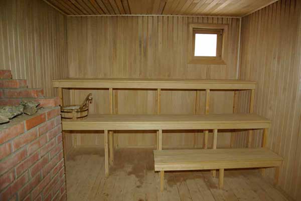Отделка бани внутри вагонкой липа