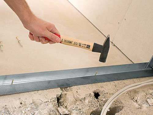 Крепление профиля к полу Крепление профиля к полу