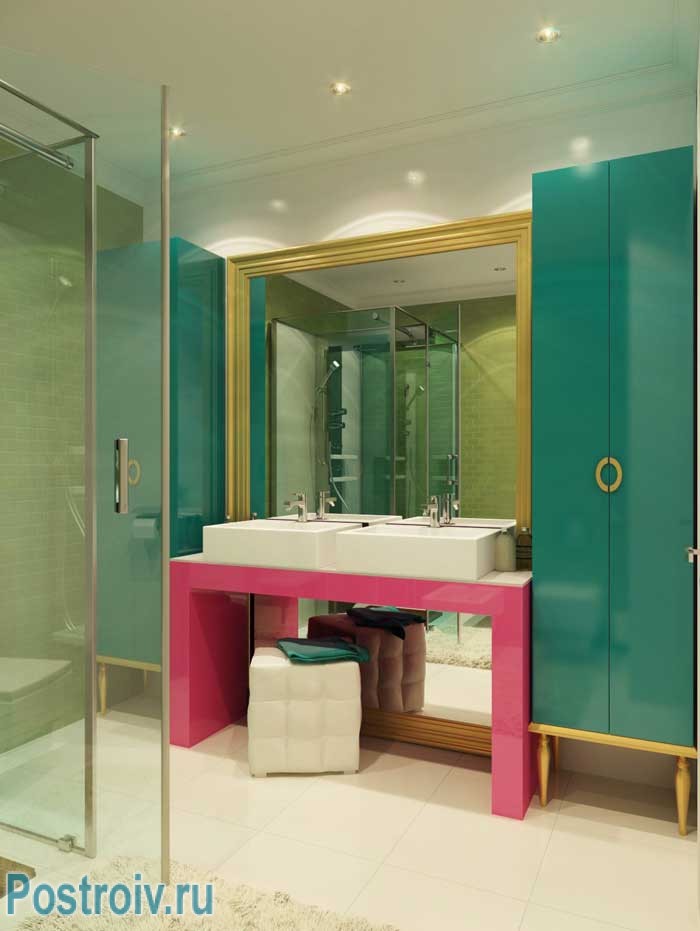 Поп-арт в интерьере ванной комнаты. Фото Поп-арт в интерьере ванной комнаты. Фото