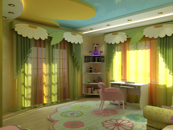 Потолок из гипсокартона в детской Потолок из гипсокартона в детской