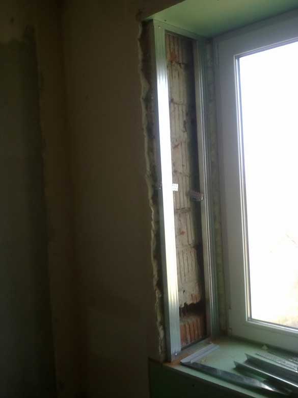 как сделать откосы гипсокартоном