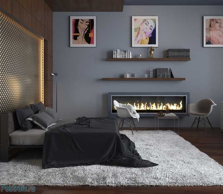 Серая спальня. Фото