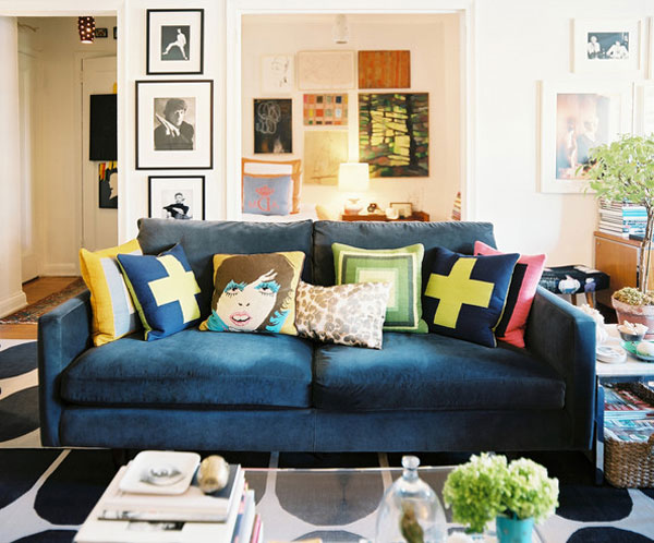 Синяя мебель в гостиной. Диван Синяя мебель в гостиной. Диван