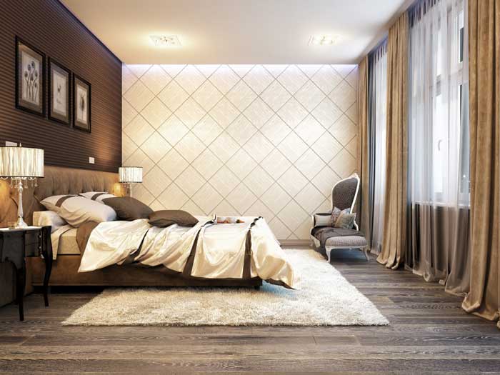 Отделка пола ламинатом в спальне в классическом стиле Отделка пола ламинатом в спальне в классическом стиле