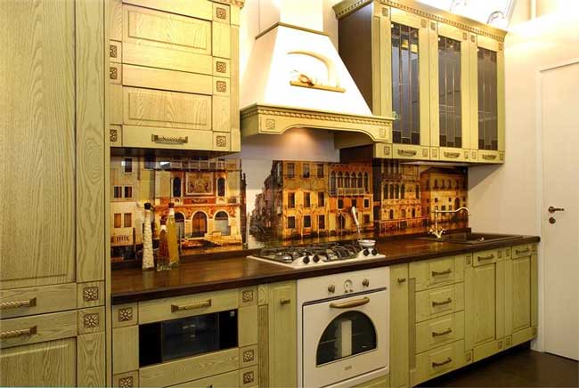 Стеклянный фартук для кухни с фотопечатью Стеклянный фартук для кухни с фотопечатью