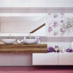 Комбинированный рисунок на стенах в ванной