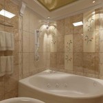 Маленькая ванная комната с угловой ванной. Фото